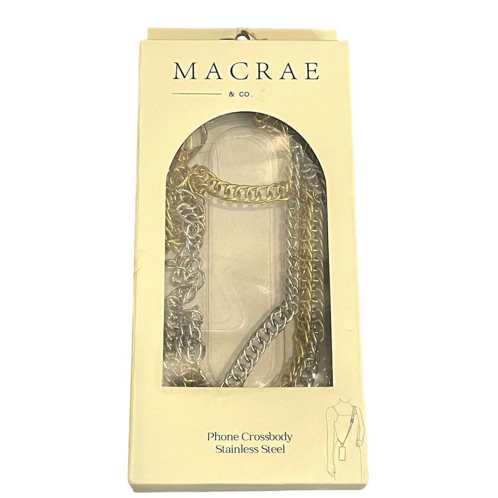 Macrae & Co. Stainless Steel Phone Crossbody Chain Universal Insert Chic Trendy